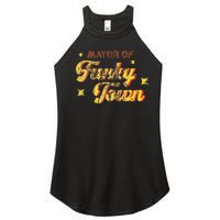 Mayor Of Funky Town 1970s Disco Funk 70s Retro Funk Women's Perfect Tri Rocker Tank