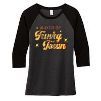 Mayor Of Funky Town 1970s Disco Funk 70s Retro Funk Women's Tri-Blend 3/4-Sleeve Raglan Shirt