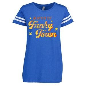 Mayor Of Funky Town 1970s Disco Funk 70s Retro Funk Enza Ladies Jersey Football T-Shirt