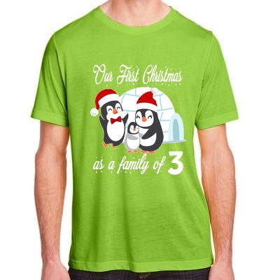 Matching Our First Christmas As A Family Of 3 Penguins Gift Cute Gift Adult ChromaSoft Performance T-Shirt