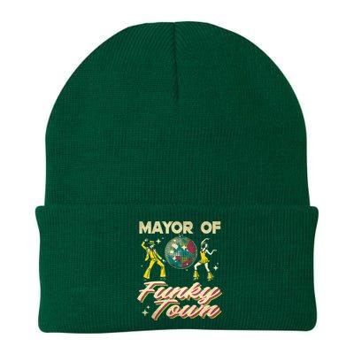 Mayor Of Funky Town Vintage Disco 80s Musician Funny Outfits Knit Cap Winter Beanie