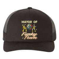 Mayor Of Funky Town Vintage Disco 80s Musician Funny Outfits Yupoong Adult 5-Panel Trucker Hat