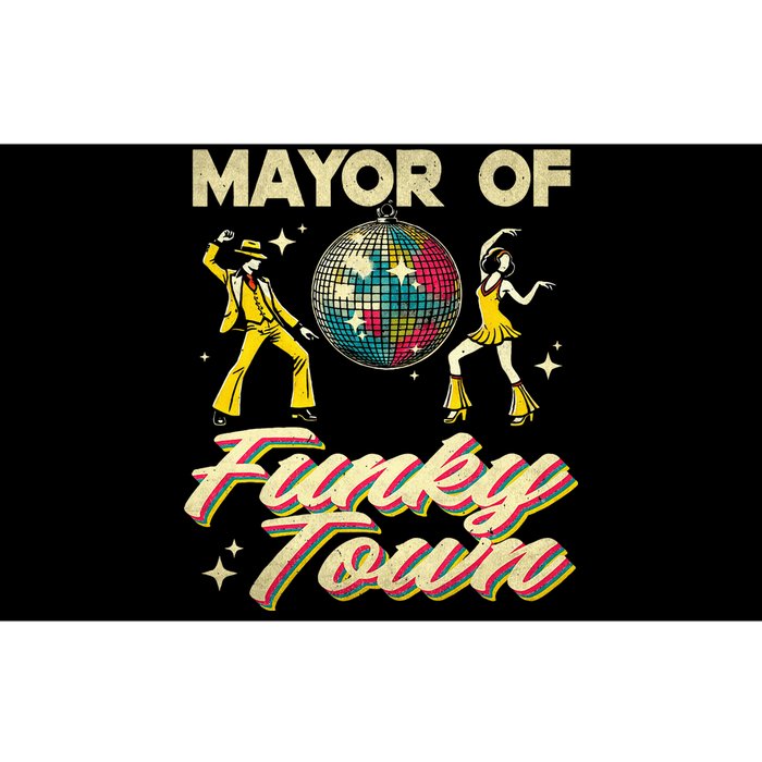 Mayor Of Funky Town Vintage Disco 80s Musician Funny Outfits Bumper Sticker