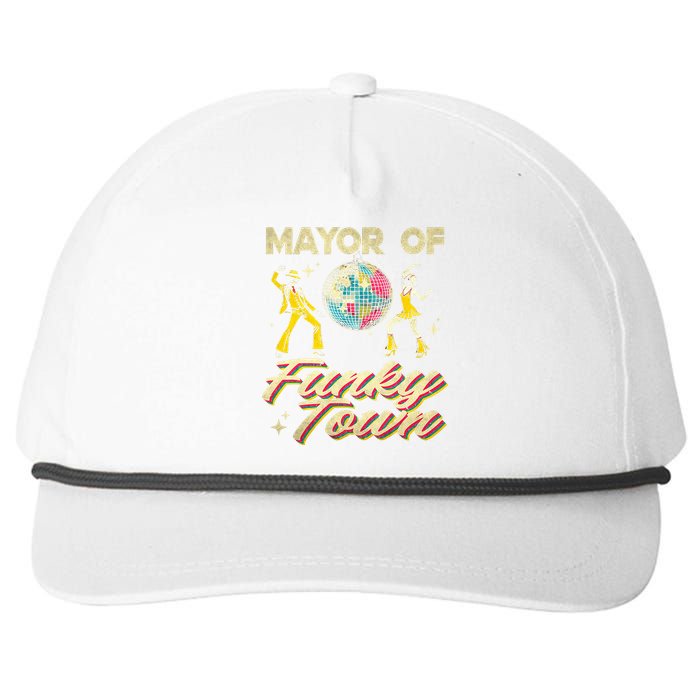 Mayor Of Funky Town Vintage Disco 80s Musician Funny Outfits Snapback Five-Panel Rope Hat