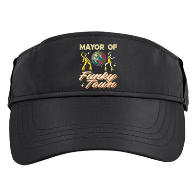 Mayor Of Funky Town Vintage Disco 80s Musician Funny Outfits Adult Drive Performance Visor