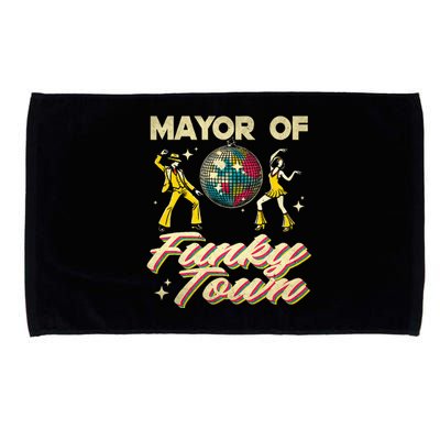 Mayor Of Funky Town Vintage Disco 80s Musician Funny Outfits Microfiber Hand Towel