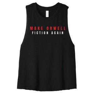 Make Orwell Fiction Again Trump Women's Racerback Cropped Tank