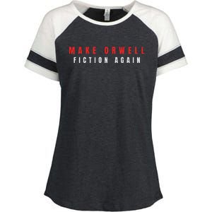 Make Orwell Fiction Again Trump Enza Ladies Jersey Colorblock Tee