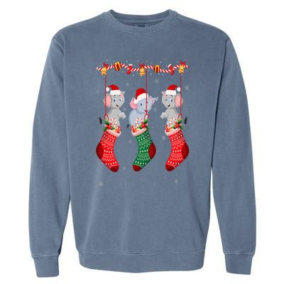 Matching Outfits for Holiday Party Elephant Christmas Socks Garment-Dyed Sweatshirt