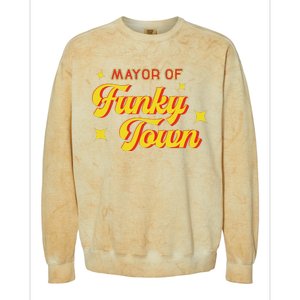 Mayor Of Funky Town 1970s Disco Funk 70s Retro Funk Colorblast Crewneck Sweatshirt