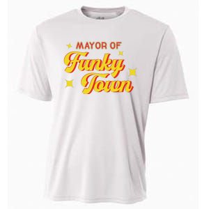 Mayor Of Funky Town 1970s Disco Funk 70s Retro Funk Cooling Performance Crew T-Shirt