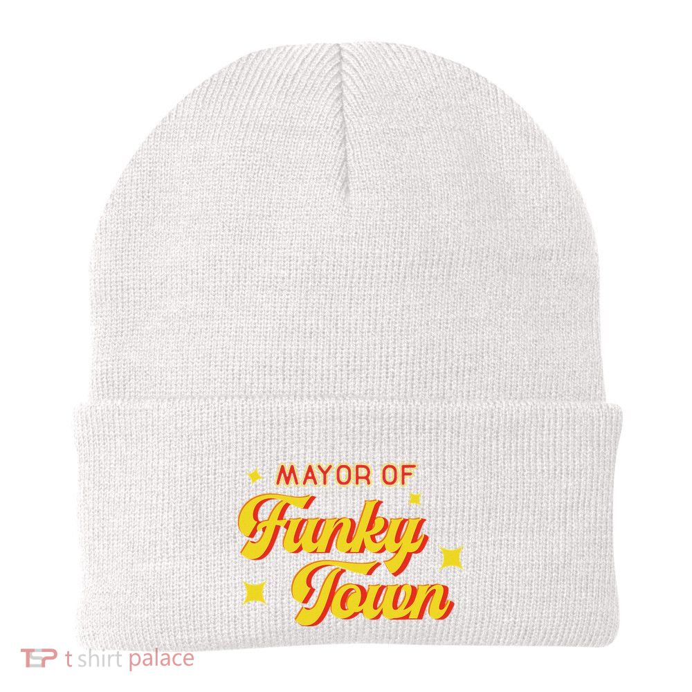 Mayor Of Funky Town 1970s Disco Funk 70s Retro Funk Knit Cap Winter Beanie