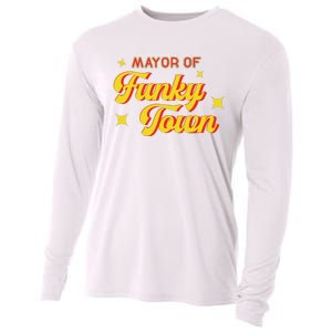 Mayor Of Funky Town 1970s Disco Funk 70s Retro Funk Cooling Performance Long Sleeve Crew