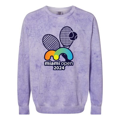 Miami Open Fever: Tennis Enthusiasts Exclusive Colorblast Crewneck Sweatshirt