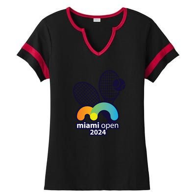 Miami Open Fever: Tennis Enthusiasts Exclusive Ladies Halftime Notch Neck Tee