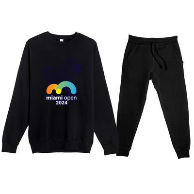 Miami Open Fever: Tennis Enthusiasts Exclusive Premium Crewneck Sweatsuit Set