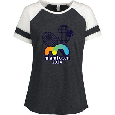 Miami Open Fever: Tennis Enthusiasts Exclusive Enza Ladies Jersey Colorblock Tee