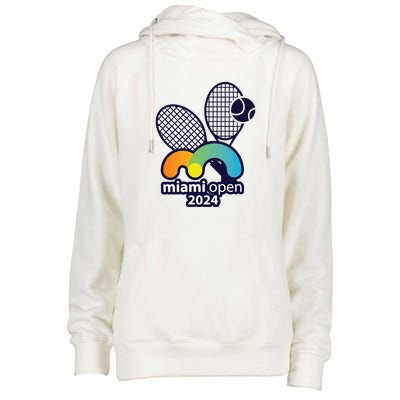 Miami Open Fever: Tennis Enthusiasts Exclusive Womens Funnel Neck Pullover Hood