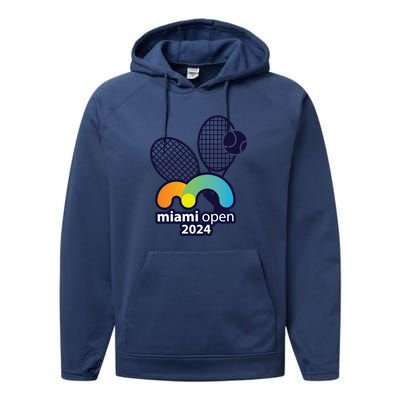 Miami Open Fever: Tennis Enthusiasts Exclusive Performance Fleece Hoodie