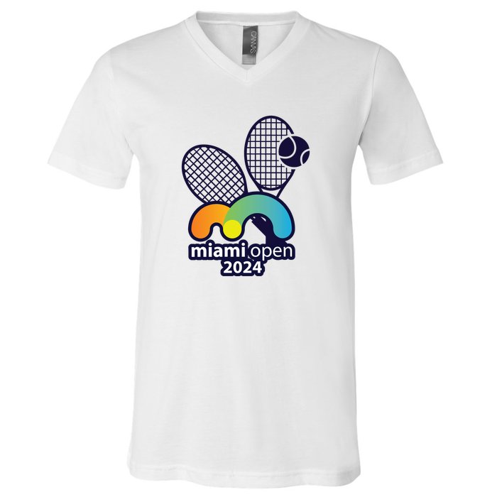 Miami Open Fever: Tennis Enthusiasts Exclusive V-Neck T-Shirt