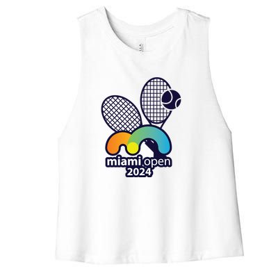 Miami Open Fever: Tennis Enthusiasts Exclusive Women's Racerback Cropped Tank