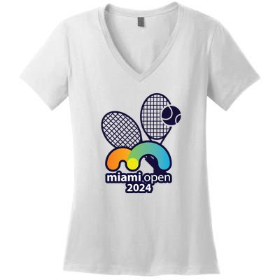 Miami Open Fever: Tennis Enthusiasts Exclusive Women's V-Neck T-Shirt