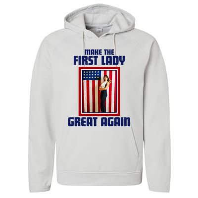 Make Our First Lady Great Again Melania Trump Performance Fleece Hoodie