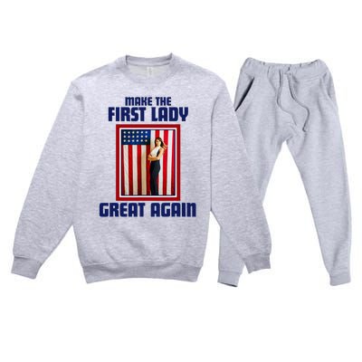 Make Our First Lady Great Again Melania Trump Premium Crewneck Sweatsuit Set