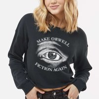 Make Orwell Fiction Again Libertarian Orwellian 1984 Orwell Cropped Pullover Crew