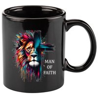 Man Of Faith Lion Jesus Christ Design 11oz C Handle Ceramic Mug