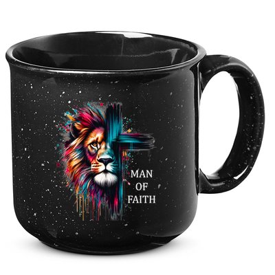 Man Of Faith Lion Jesus Christ Design 15oz Campfire Ceramic Mug