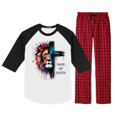 Man Of Faith Lion Jesus Christ Design Raglan Sleeve Pajama Set