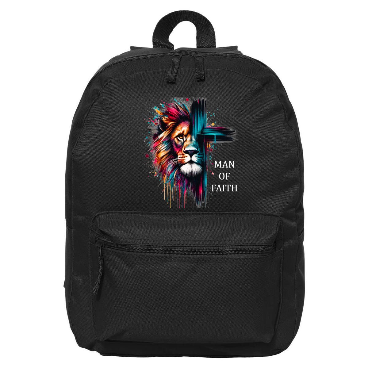 Man Of Faith Lion Jesus Christ Design 16 in Basic Backpack