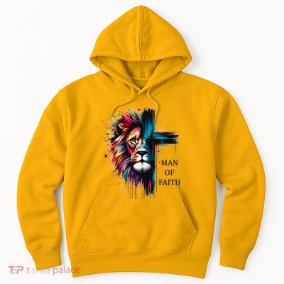 Man Of Faith Lion Jesus Christ Design Hoodie