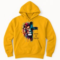 Man Of Faith Lion Jesus Christ Design Hoodie