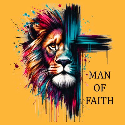 Man Of Faith Lion Jesus Christ Design T-Shirt
