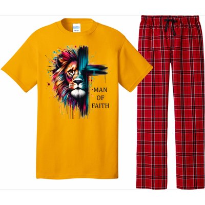 Man Of Faith Lion Jesus Christ Design Pajama Set