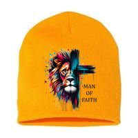Man Of Faith Lion Jesus Christ Design Short Acrylic Beanie