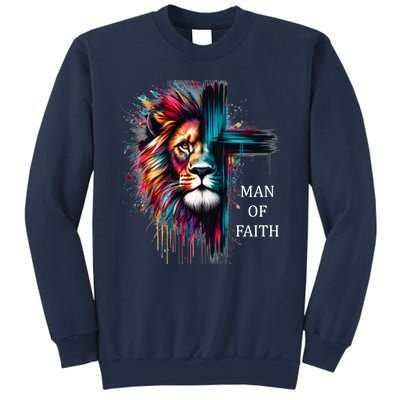 Man Of Faith Lion Jesus Christ Design Sweatshirt