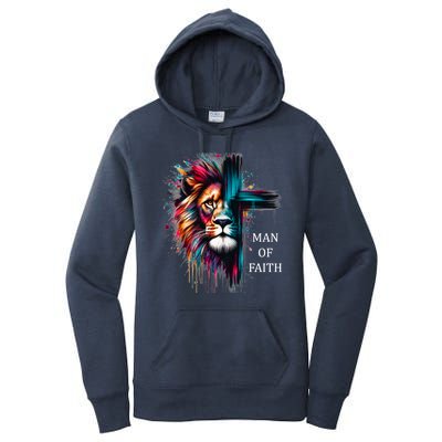 Man Of Faith Lion Jesus Christ Design Women's Pullover Hoodie