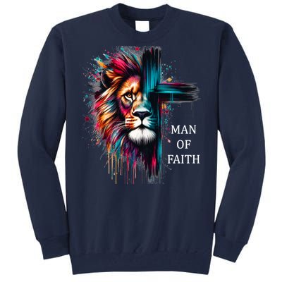 Man Of Faith Lion Jesus Christ Design Tall Sweatshirt