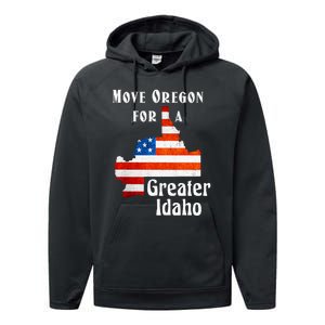 Move Oregon For A Greater Idaho Performance Fleece Hoodie