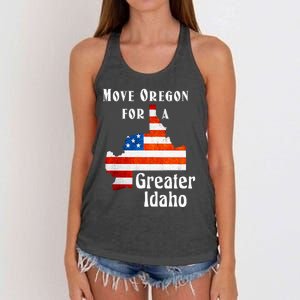 Move Oregon For A Greater Idaho Women's Knotted Racerback Tank