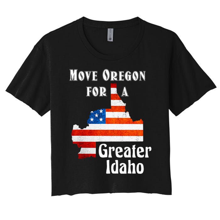 Move Oregon For A Greater Idaho Women's Crop Top Tee