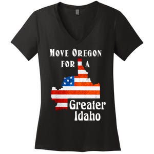 Move Oregon For A Greater Idaho Women's V-Neck T-Shirt