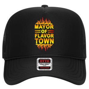 Mayor Of Flavor Town High Crown Mesh Back Trucker Hat