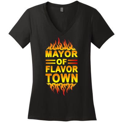 Mayor Of Flavor Town Women's V-Neck T-Shirt