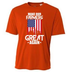 Make Our Farmer Great Again American Farmer Usa Flag Farming Gift Cooling Performance Crew T-Shirt