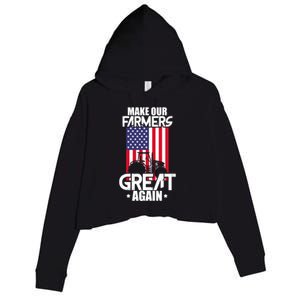 Make Our Farmer Great Again American Farmer Usa Flag Farming Gift Crop Fleece Hoodie