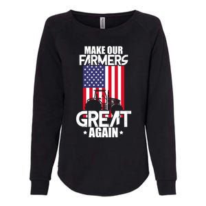 Make Our Farmer Great Again American Farmer Usa Flag Farming Gift Womens California Wash Sweatshirt